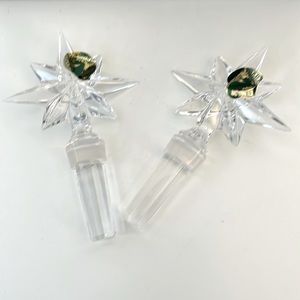 Waterford crystal wine stoppers - pair in original box.